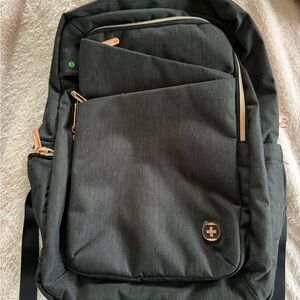 SwissDigital Black Backpack with Rose Gold Accents
